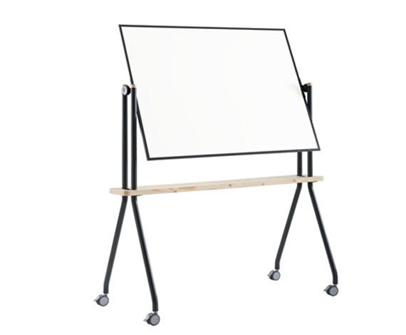 Steel Frame Mobile Glass Board with Magnetic Marker Caddy, Mobile Marker Boards, Dry Erase And Marker Boards, Mobile Partitions Screens