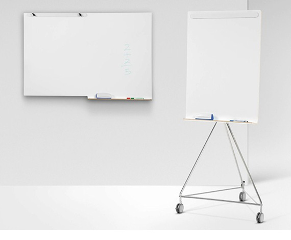 Steel Frame Mobile Glass Board with Magnetic Marker Caddy, Mobile Marker Boards, Dry Erase And Marker Boards, Mobile Partitions Screens