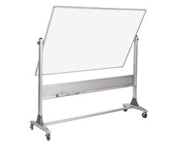 Steel Frame Mobile Glass Board with Magnetic Marker Caddy, Mobile Marker Boards, Dry Erase And Marker Boards, Mobile Partitions Screens