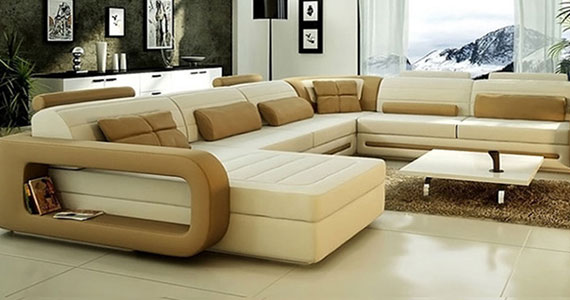 Embroidered upholstery sectional sofa set, Rich leather sectional sofa set, Fabric sectional sofa set, L shaped sofa set