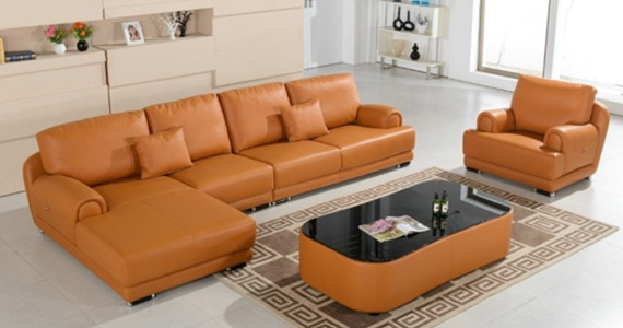 Embroidered upholstery sectional sofa set, Rich leather sectional sofa set, Fabric sectional sofa set, L shaped sofa set