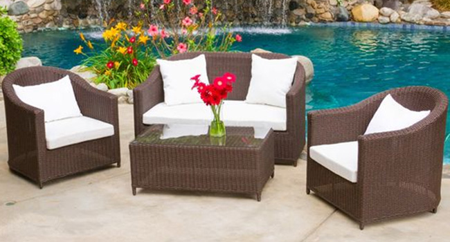 Patio Furniture, Outdoor lounge wicker chairs, Wicker Sofa