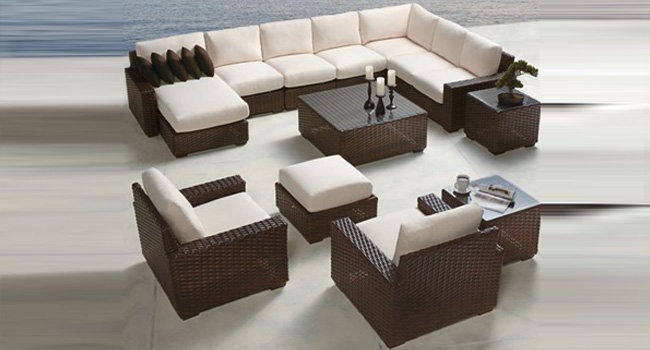 Patio Furniture, Outdoor lounge wicker chairs, Wicker Sofa