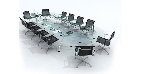 Ergonomic modular conference tables, Modern glass top conference tables & Stainless steel conference table