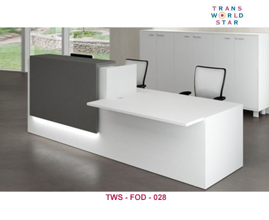Modern front office desk glass top Reception Desk straight