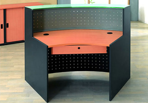 straight reception table, raised reception desk, and l-shaped reception desk, front office desks