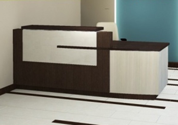 straight reception table, raised reception desk, and l-shaped reception desk, front office desks